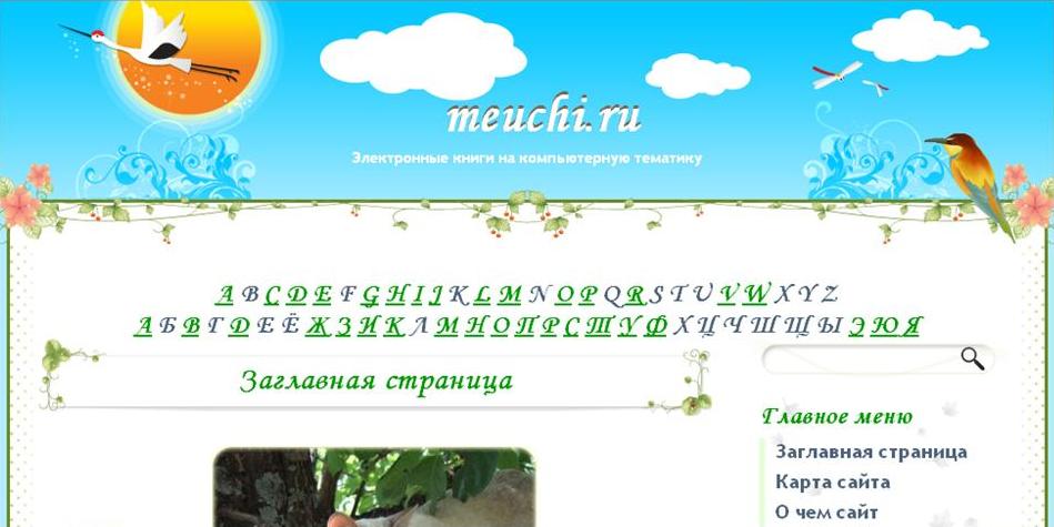 Скриншот сайта Электронные книги на компьютерную тематику